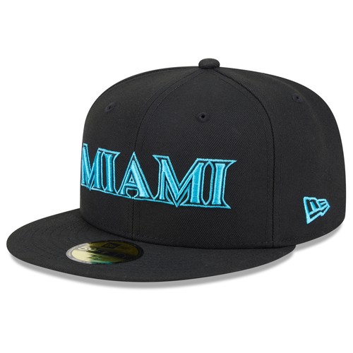 Men's New Era Black Miami Marlins 2025 City Connect 59FIFTY Fitted Hat - Picture 3 of 5