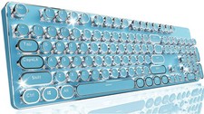 TK950 104 Keys Aesthetic Typewriter Keyboards with White Backlit, Typewriter ...