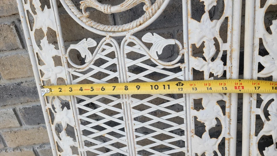 Pantalla de decoración de jardín divisor de habitación triple de metal de hierro forjado victoriano vintage Foto 3 de 4