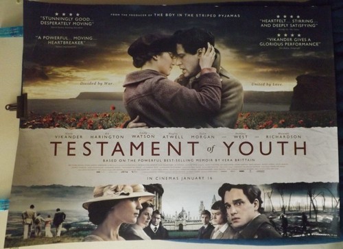 TESTAMENT OF YOUTH ALICIA VIKANDER ORIGINAL QUAD CINEMA POSTER