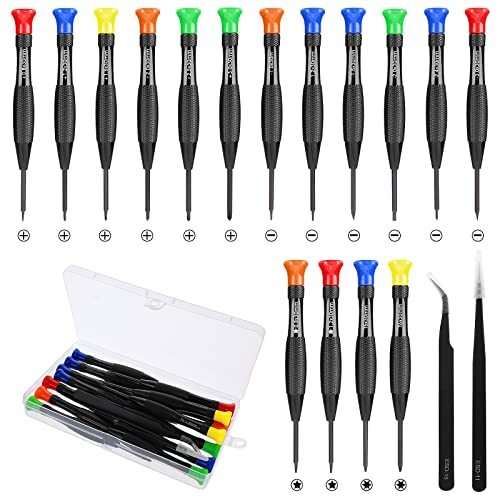18Pcs Mini Small Magnetic Screwdriver Set Micro Slotted Phillips Torx Star