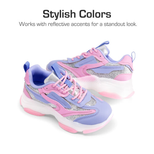 Kids Girls Sneakers Jelly Sole Lace up Lightweight Walking Shoes Athletic Shoes - Picture 22 of 36