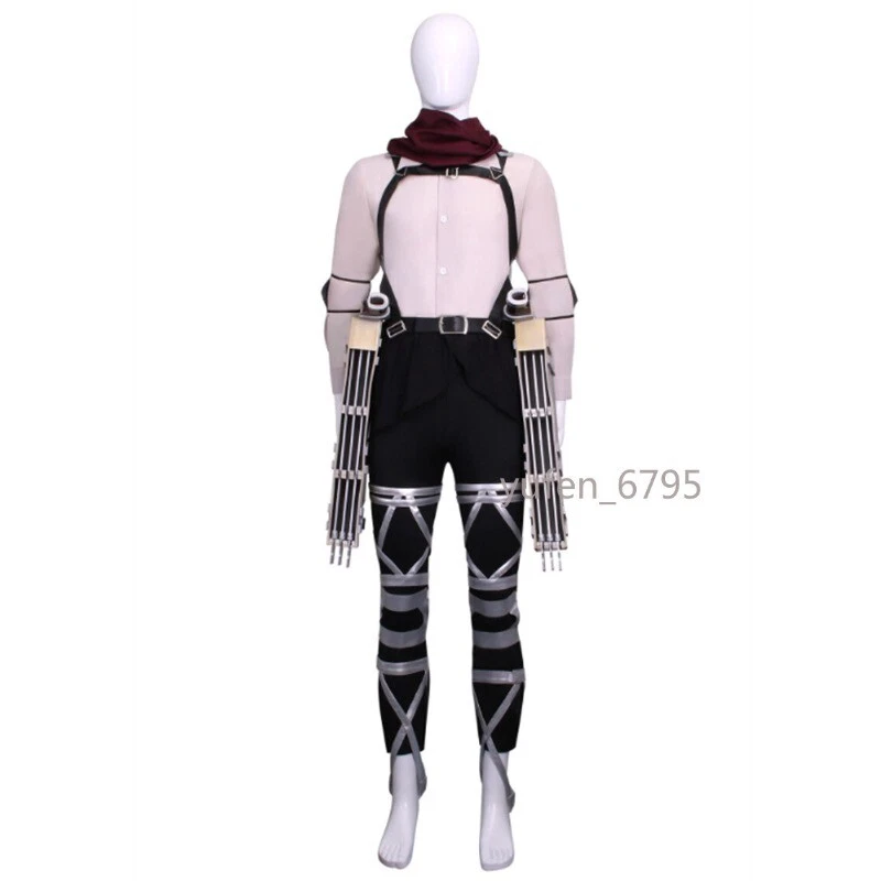 Attack On Titan Mikasa Ackerman Cosplay Costume Carnival Outfit 3D Maneuver Gear - Image 2 of 4