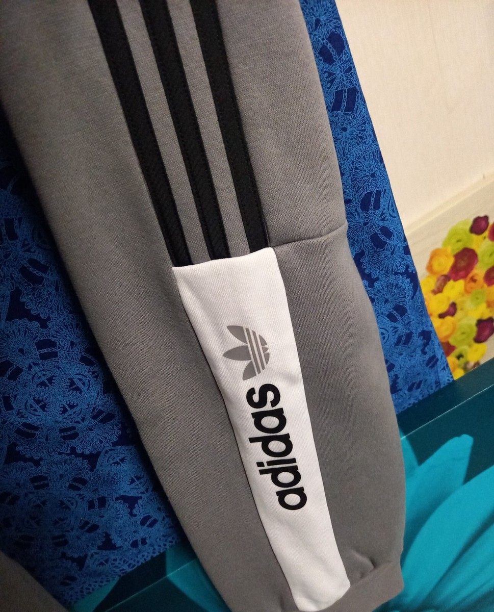 adidas Originals ZX Nutasca Logo Track Pants Joggers in Grey