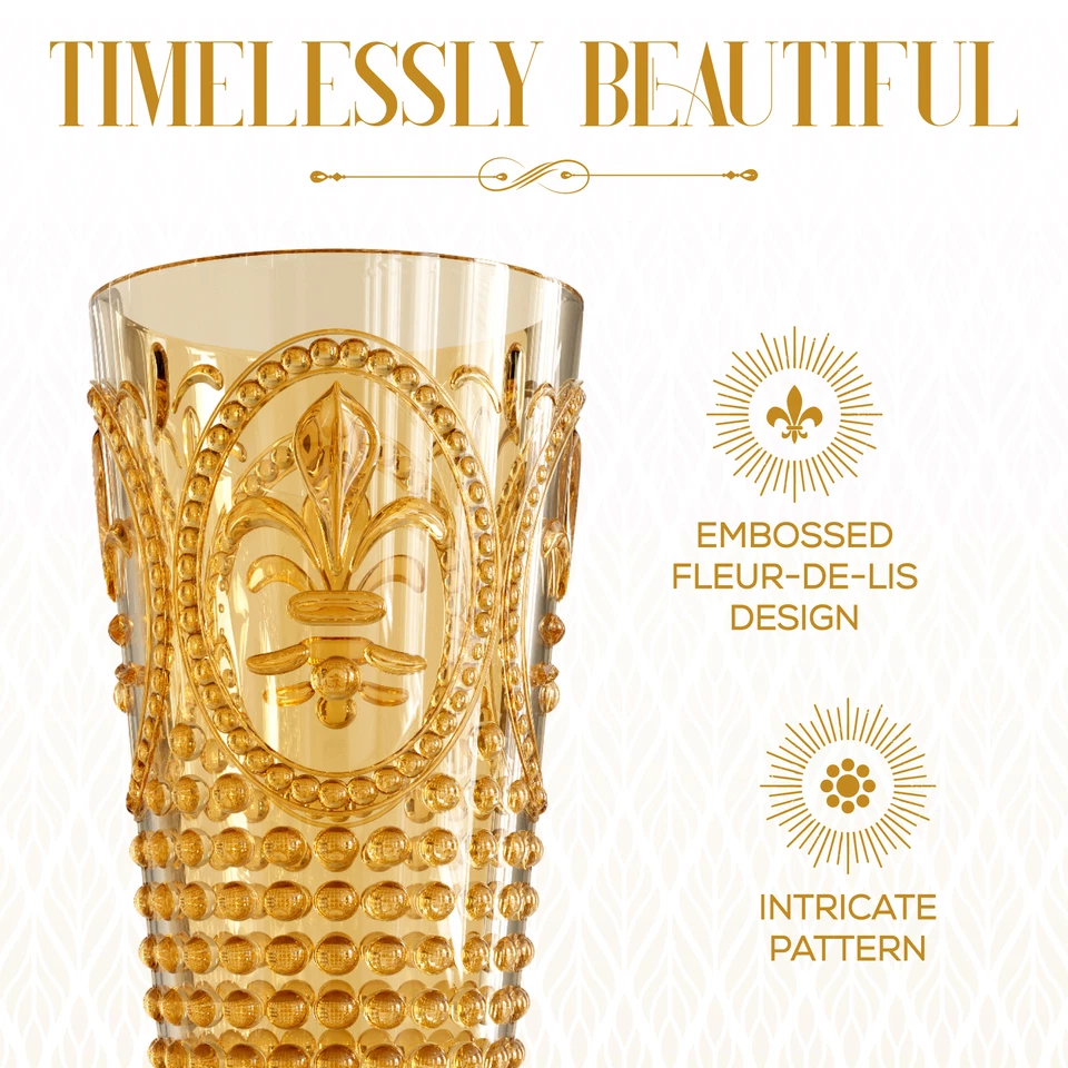 Elle Decor Acrylic 25 oz. Plastic Water Tumblers, Set of 4, Shatterproof - Amber - Image 3 of 4