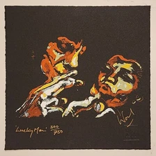 RONNIE WOOD Serigraph on paper, Lucky Man, 2010 Hand  Signed
