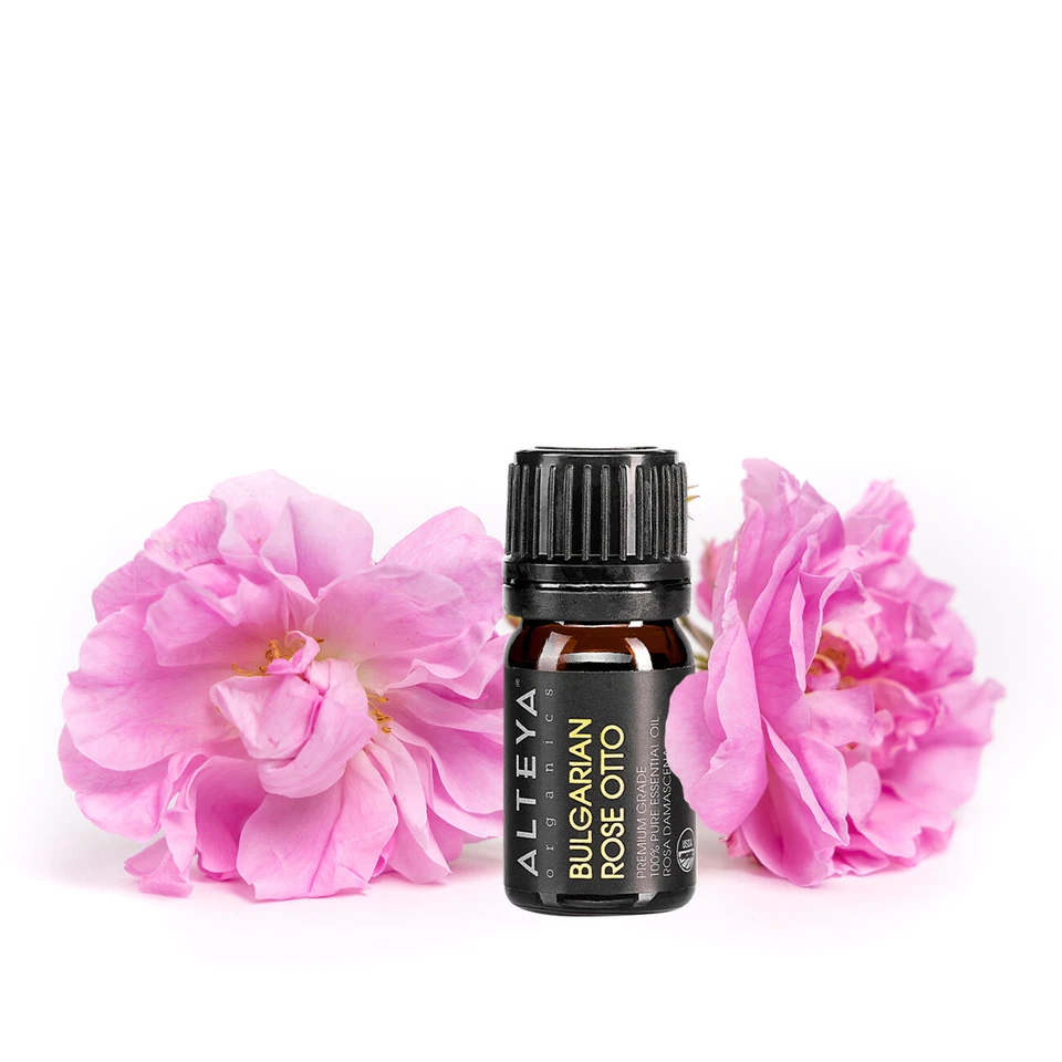 Aceite esencial de rosa búlgara orgánico 100 % puro del USDA (rosa otto real) - 4,3 ml Foto 2 de 4