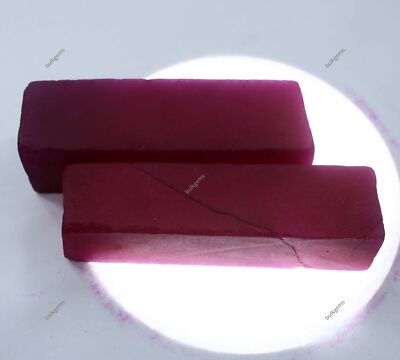 Natural 550 Ct Ruby Huge ROUGH Earth Mined CERTIFIED Red Loose Gemstone Pair
