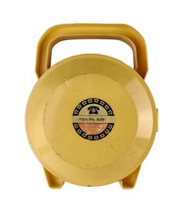 Vtg Yellow Plastic Telephone Extension Cord Wind Up Reel Storage Case No 8391
