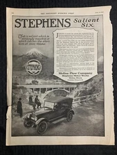 1919 MOLINE PLOW CO. 11x14" Automotive Print Ad VG 4.0 Stephens Salient Six