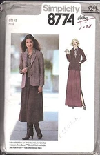 8774 Simplicity Vintage SEWING Pattern Misses Blouse Unlined Jacket Skirt OOP