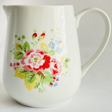 Cath Kidston Spray Blumen MILCHKÄNNCHEN Blumen Blätter Pastell Weiß Rosa Blau Grün