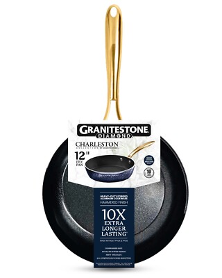 Granitestone Charleston 12'' Hammered Nonstick Frying Pan With Stay Cool Handle