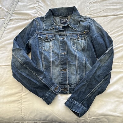 Lucky Brand Denim Jacket Women s Blue Button Up Size Small  Long Sleeve Pockets