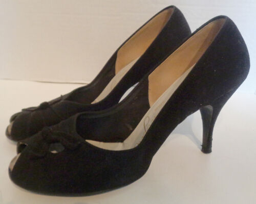 Vintage Czarne zamszowe buty z otwartymi palcami American Girl 8 - Zdjęcie 1 z 6