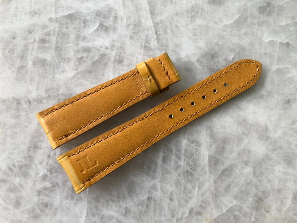 20mm/16mm Yellow Alligator Crocodile Print Leather Watch Strap Band - Image 4 of 4