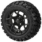 (4) Golf Cart 20x10R12 Sierra Rover Radial Tire on 12x7 Matte Black ...