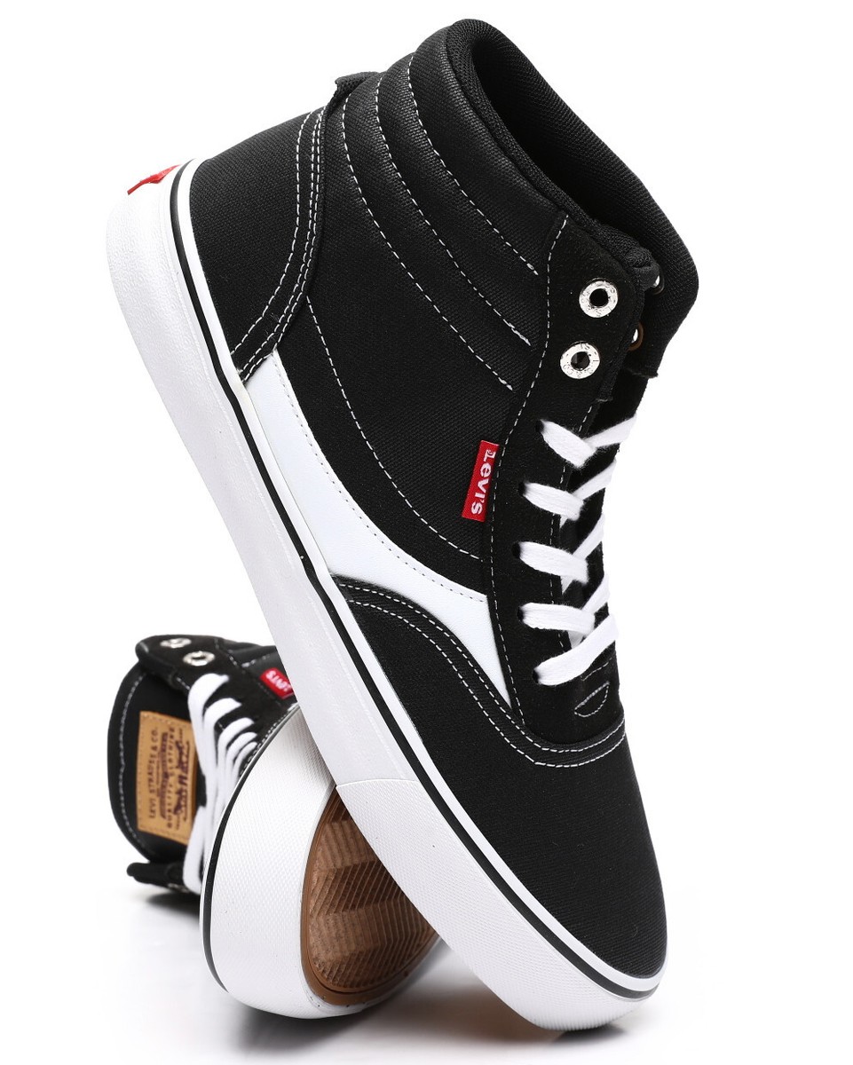 Size 13 LEVI’S LANCE MID CT CANVAS UL Black/White SHOES 519284-06A1 New! Amazon.com | Levi main image 2