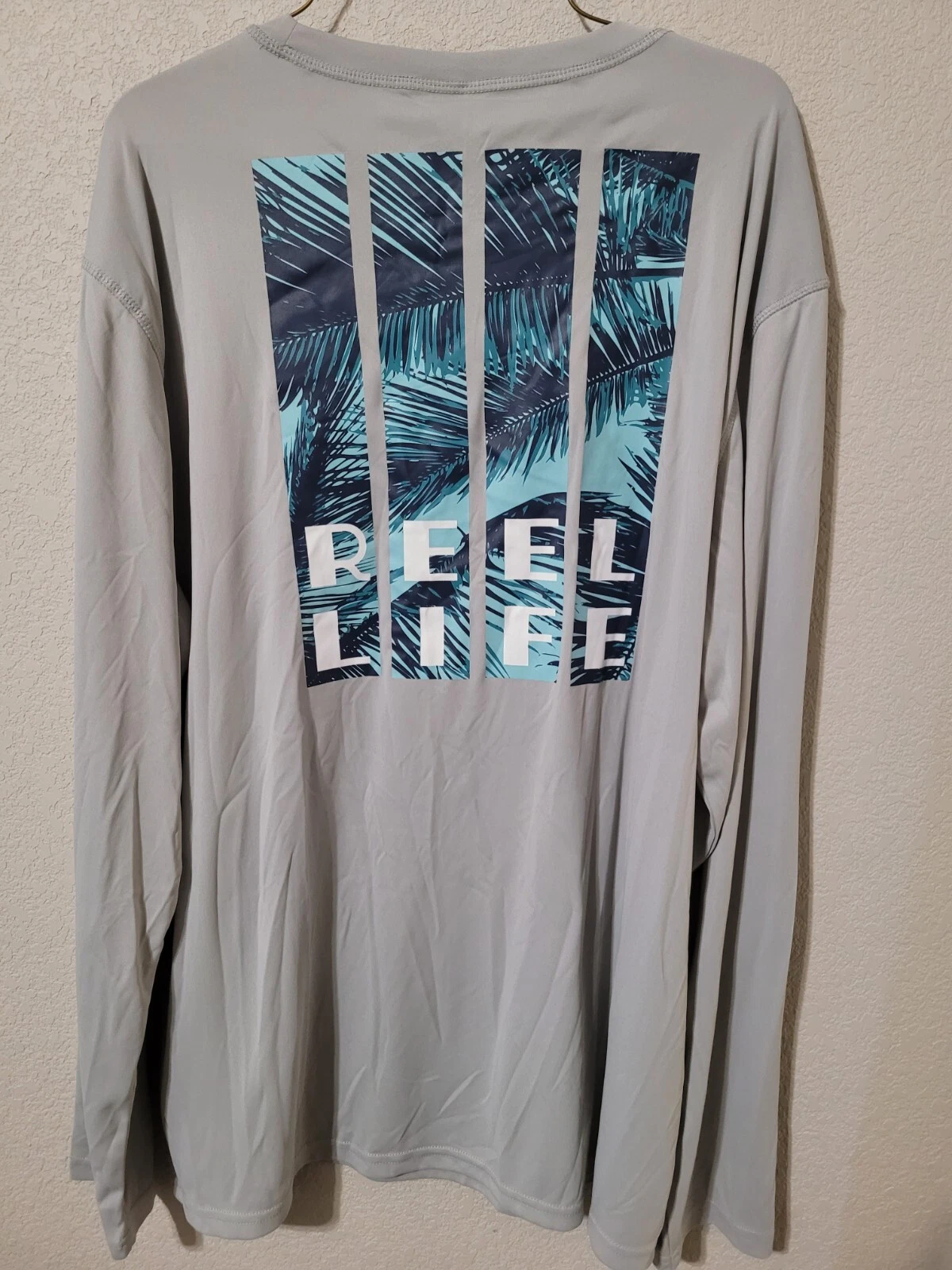 NWT Reel Life Mens XXL 2XL Long Sleeve Gray Fishing Shirt XXL21