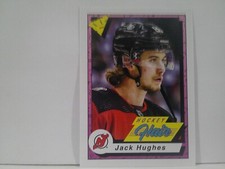 2023-24 Topps NHL Sticker Collection Hockey Hair Jack Hughes #666
