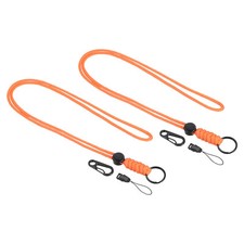 2pcs 20" Paracord Lanyard Neck Keyring Cord Clasp Strap Badge Holder Orange