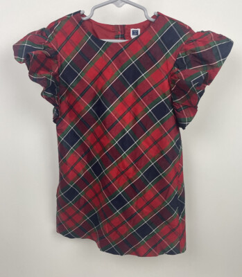 Janie Jack Girls Silk Tartan Plaid Holiday Dress Red Navy Christmas $109,  4T 4 Y | eBay