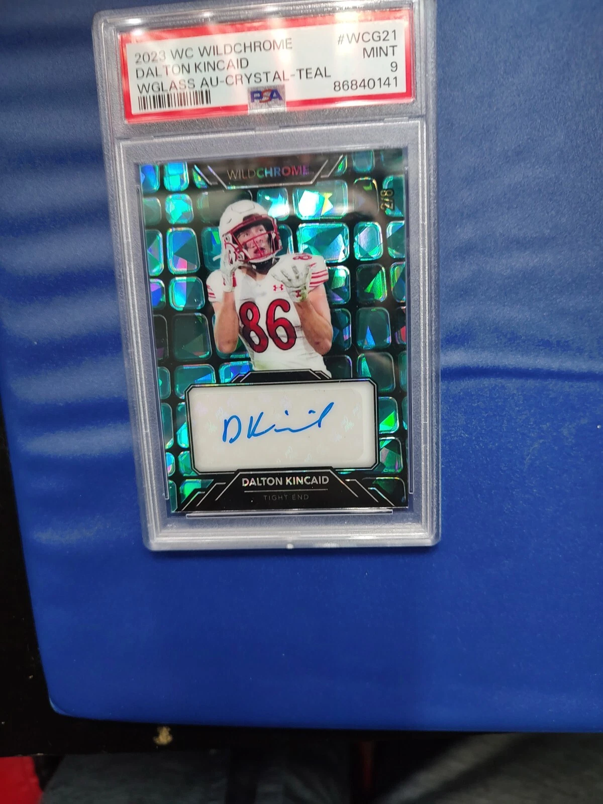 Dalton Kincaid Wild Card Wildchrome Draft Wildglass Autographs #WCG21 Crystal Holographic-Teal