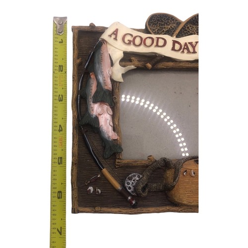 Figi Frame Good Day Fishing 3 x 5 Photo Tackle Box Fishing Poles Bait Net 1994 - Picture 4 of 12