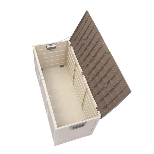 75gal 260L Outdoor Garden Plastic Storage Deck Box Chest Tools Lockable Seat New - Picture 3 of 12