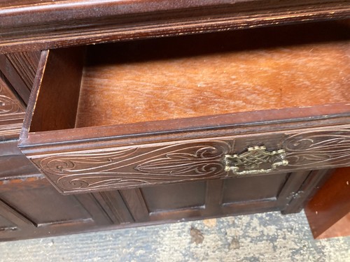Vintage Stanley Wood Reproduction Brown Wooden Dresser Sideboard Shelves Drawers - Picture 8 of 11