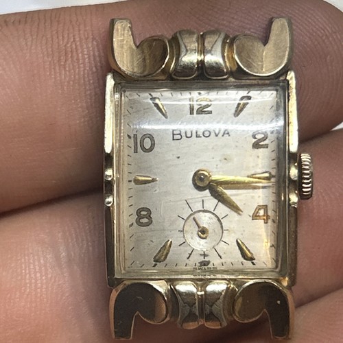 SELTENE ULTRA ART DECO L3 10K RGP EINZIGARTIG 1950er BULOVA UHR für Teile oder Reparatur - Bild 8 von 8
