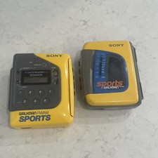 Lot Of 2 Sony Walkman Sports WM-FS191 Cassette Tape Player Portable WM-F2078