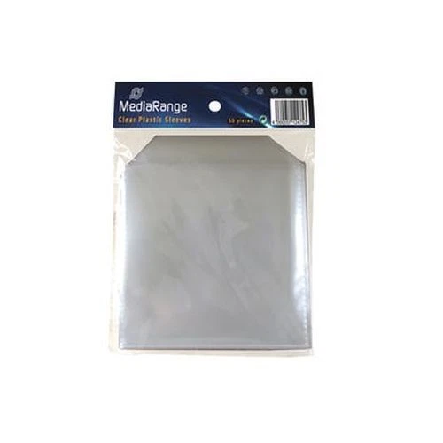 50 (circa) Bustine MediaRange TRASPARENTI CD Plastic con aletta plastica Box64