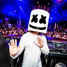 Marshmello Helmet Music Party Costume DJ Mask Halloween Face Cosplay Latex Head