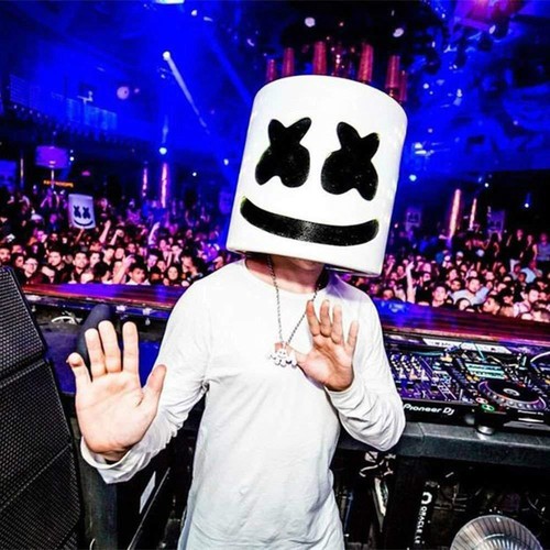 Música Fiesta Marshmello Casco Disfraz DJ Máscara Cara Juegos con disfraces Cabeza de látex Halloween - Imagen 3 de 12