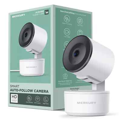 Merkury Smart Auto-Follow Indoor Camera - Requires 2.4 GHz Wi-Fi (MI-CW054) 