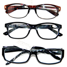 3 Reading Glasses Fashion variety Mens impact resistant lens readers Power 1.50
