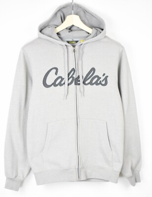 CABELA'S Kapuze Herren Klein Reißverschluss Big Front Logo Taschen Grau