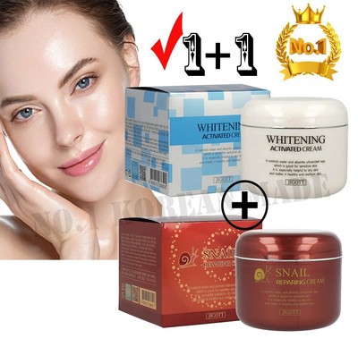 JIGOTT/Snail Cream 100ml + Whitening Cream 100ml/Moisture, Elasticity/NO.1 Korea
