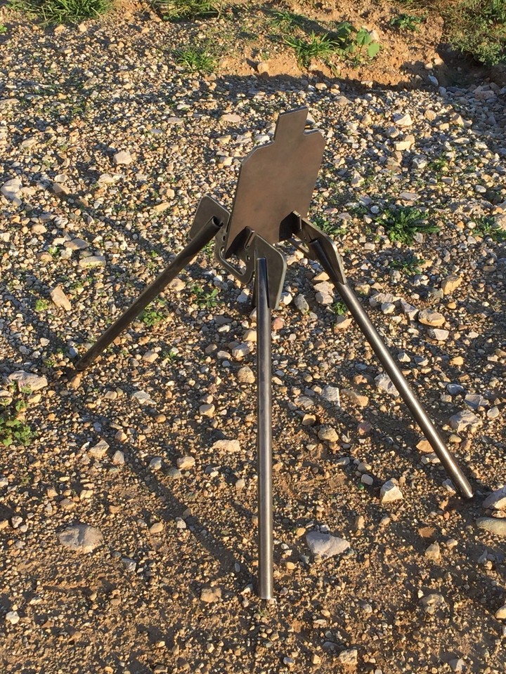 Portable AR500 Steel Shooting Target - IPSC IDPA Gong Base Stand, 1/4" X 7" X 12" For Practice