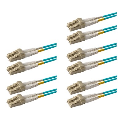 0.2 Meter Multimode OM3 Duplex LC to LC Fiber Jumper 5 Pack Fast USA Shipping