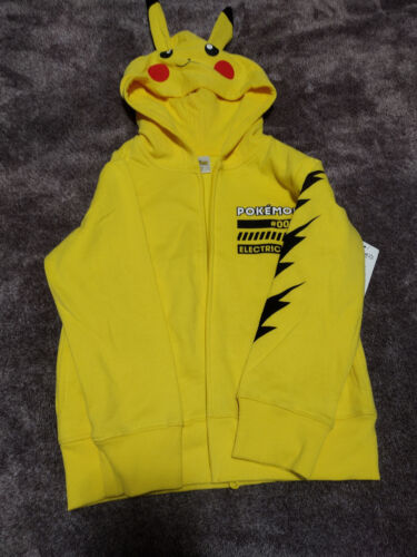 Kids Girls Boys Pokemon Pikachu Zipper Up Hoodie size 4/5 XS New