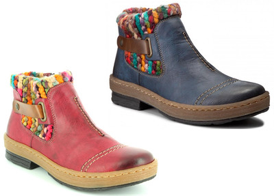 rieker wool lined ankle boot