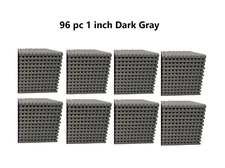 96 Pack 1" x 12" x 12" Acoustic Foam Tiles Panel Wedge Studio Soundproofing Wall