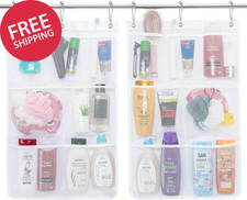 Mesh Hanging Shower Caddy 7 Pocket Quick Dry Organizer Dorm Bathroom Storage NEW