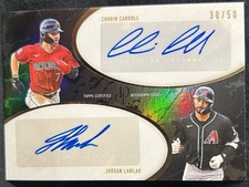 2025 Topps Dynamic Duals Baseball Corbin Carroll  & Jordan Lawlar Black Auto /50