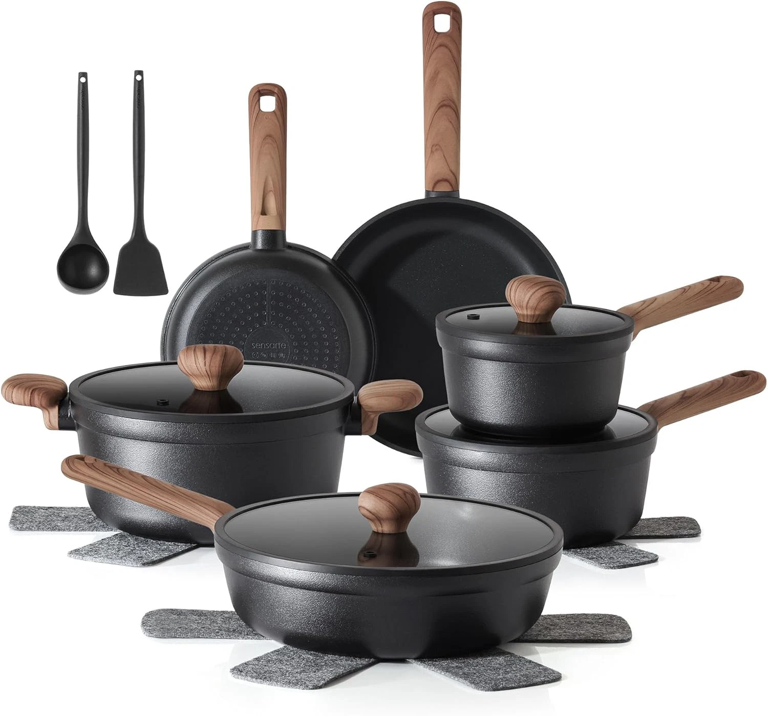 17-Piece Nonstick Cookware Set - Induction Ready, Dishwasher Safe