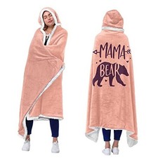 Mama Pink Wearable Blanket Hoodie - Birthday Gifts for Mom from Daughter Son