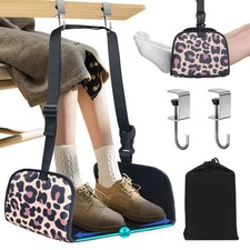 Airplane Foot Hammock, Office Footrest Airplane with 2 Hooks Long Flight Hamm...