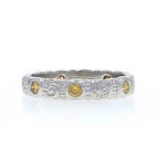 Alex Sepkus Yellow Diamond Eternity Band Platinum 950 Rd.36ctw WeddingRing 8 1/2
